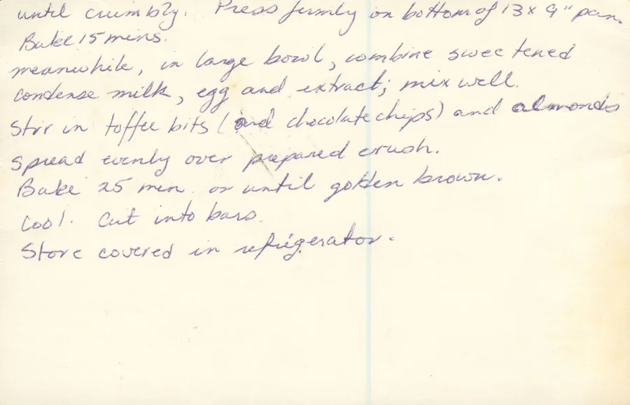 Scanned recipe card, page 2