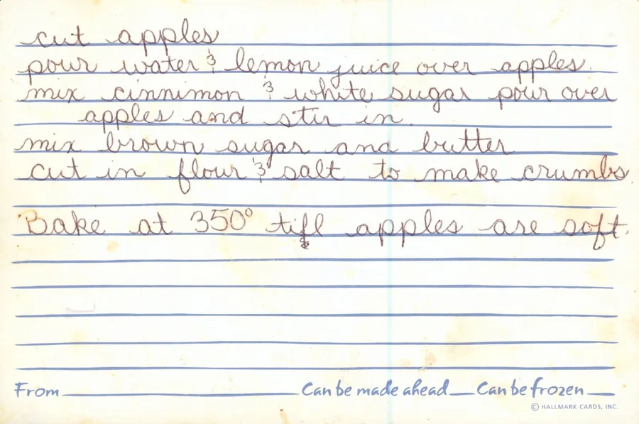 Scanned recipe card, page 2