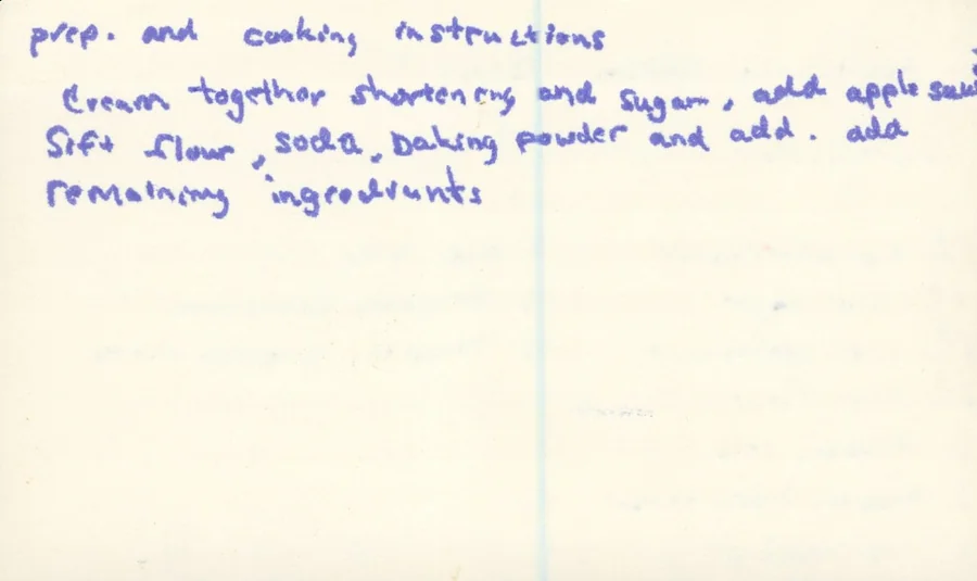 Scanned recipe card, page 2