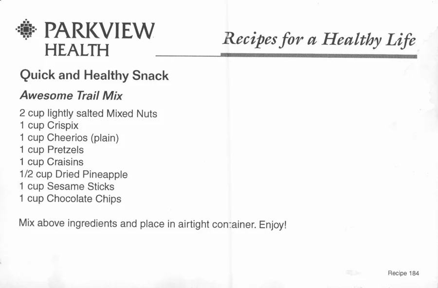 Scanned recipe card, page 1