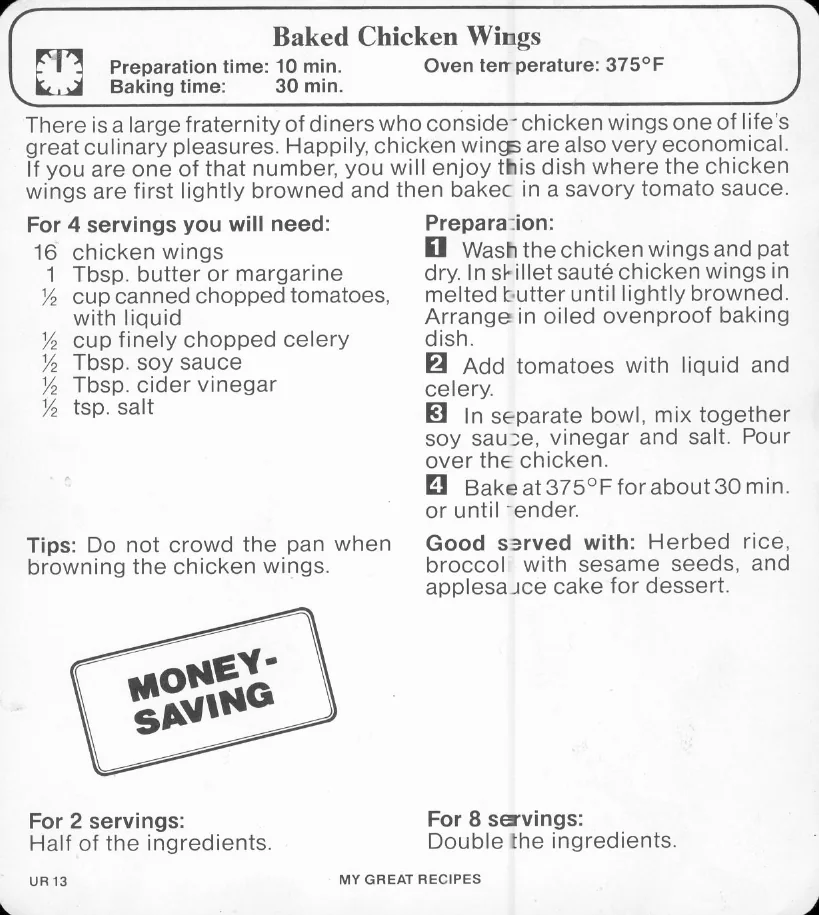 Scanned recipe card, page 2