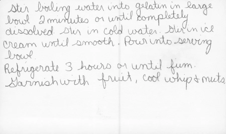 Scanned recipe card, page 2