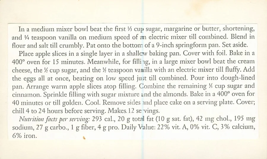 Scanned recipe card, page 2