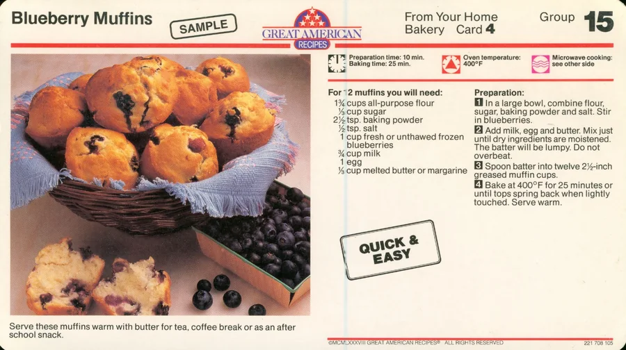 Scanned recipe card, page 1
