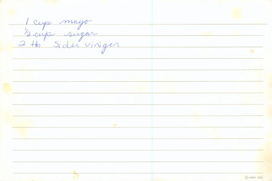 Scanned recipe card, page 2