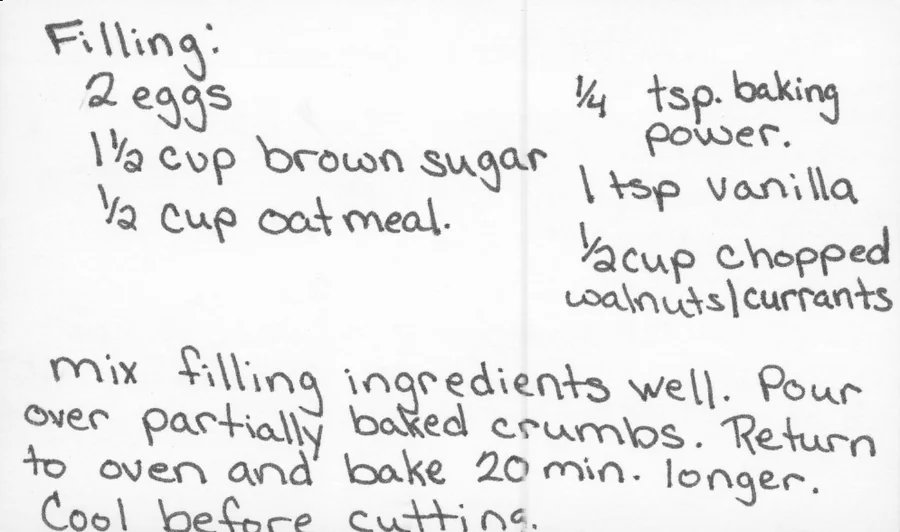 Scanned recipe card, page 2