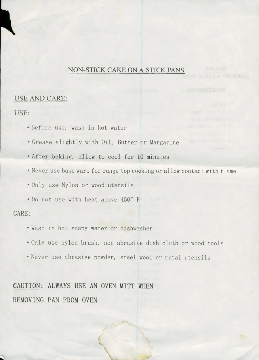 Scanned recipe card, page 2