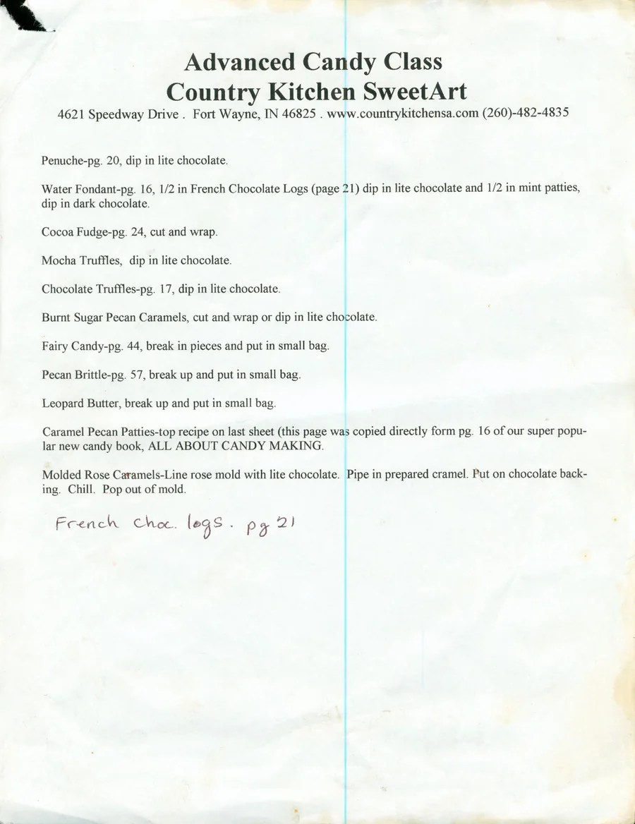 Scanned recipe card, page 1