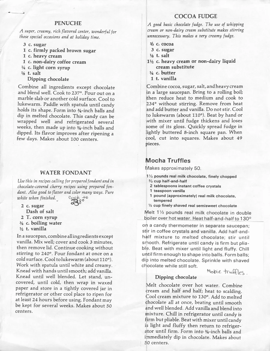 Scanned recipe card, page 2