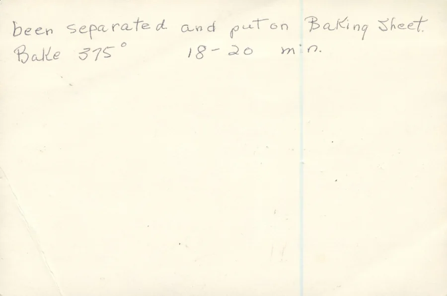 Scanned recipe card, page 2