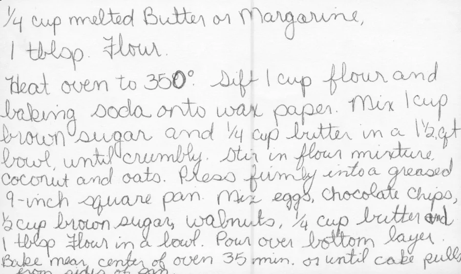 Scanned recipe card, page 2