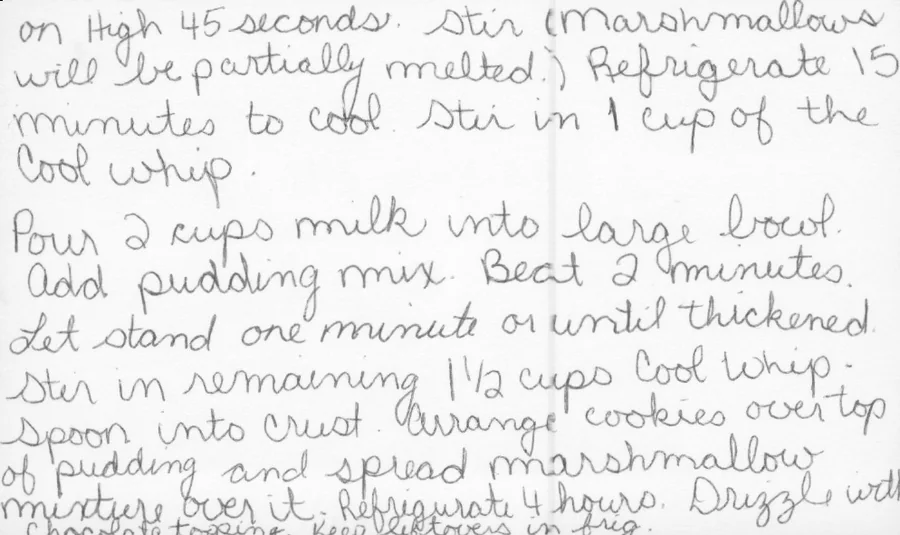 Scanned recipe card, page 2