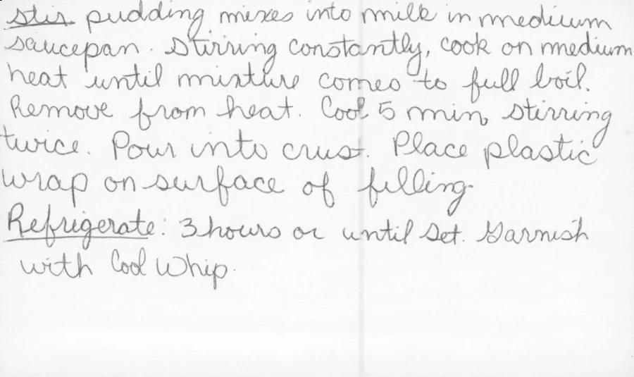 Scanned recipe card, page 2