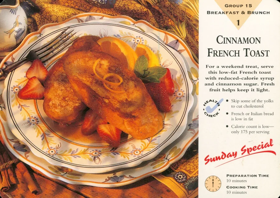 Scanned recipe card, page 1