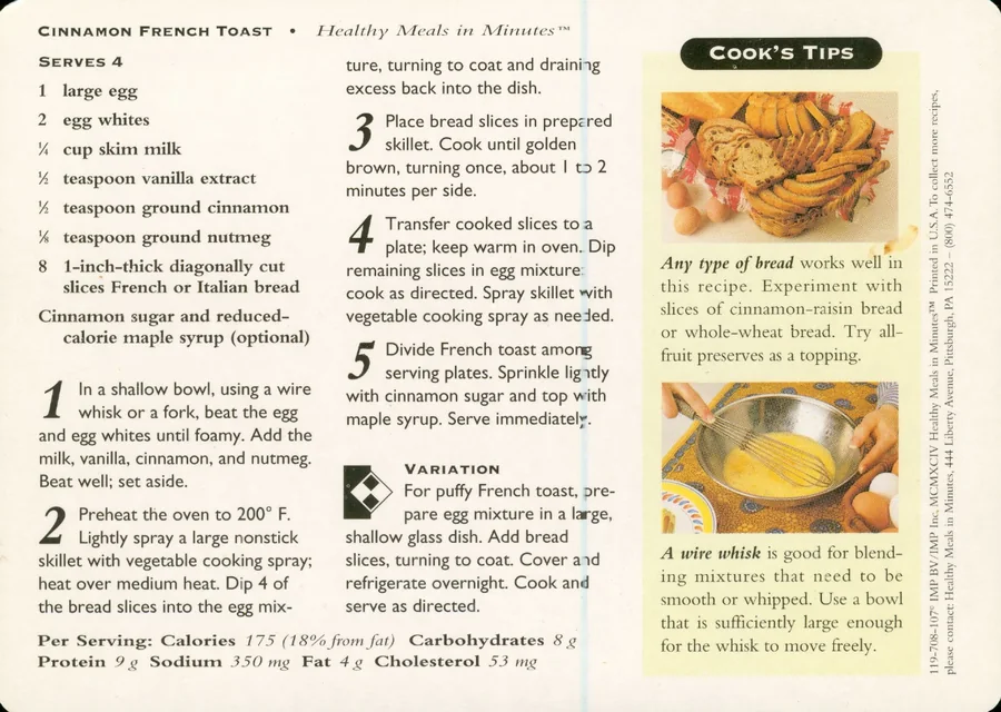 Scanned recipe card, page 2