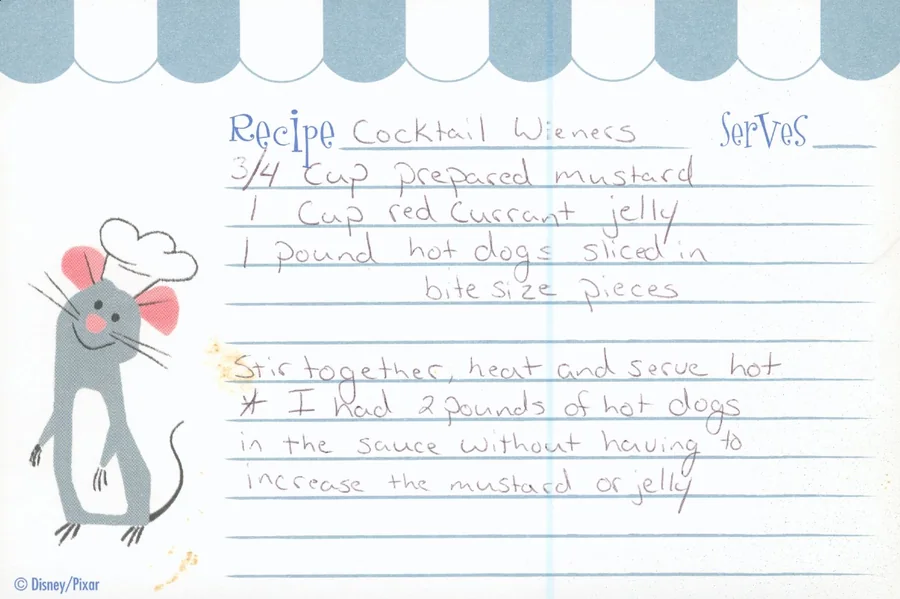 Scanned recipe card, page 1