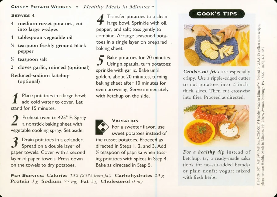 Scanned recipe card, page 2