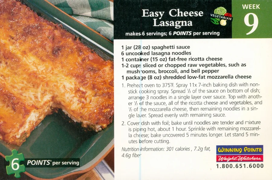 Scanned recipe card, page 1