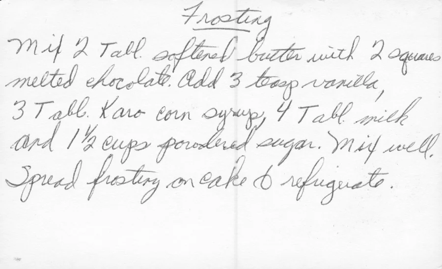 Scanned recipe card, page 2