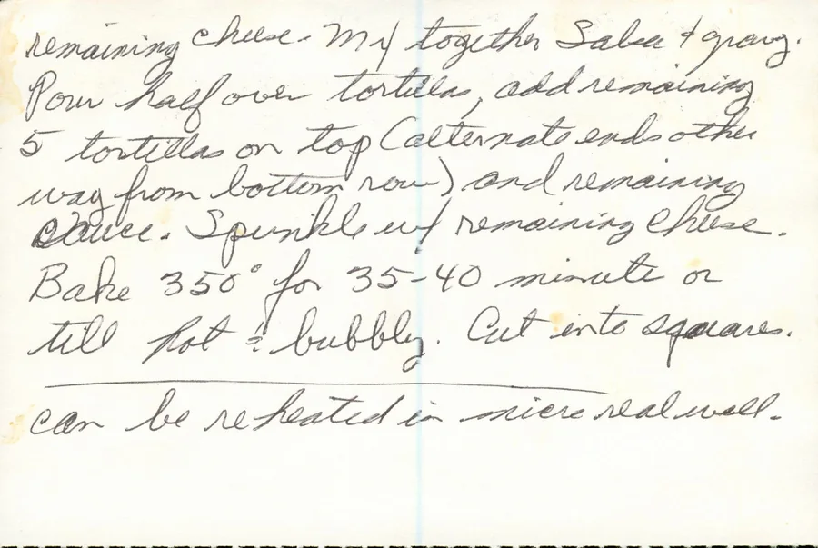 Scanned recipe card, page 2