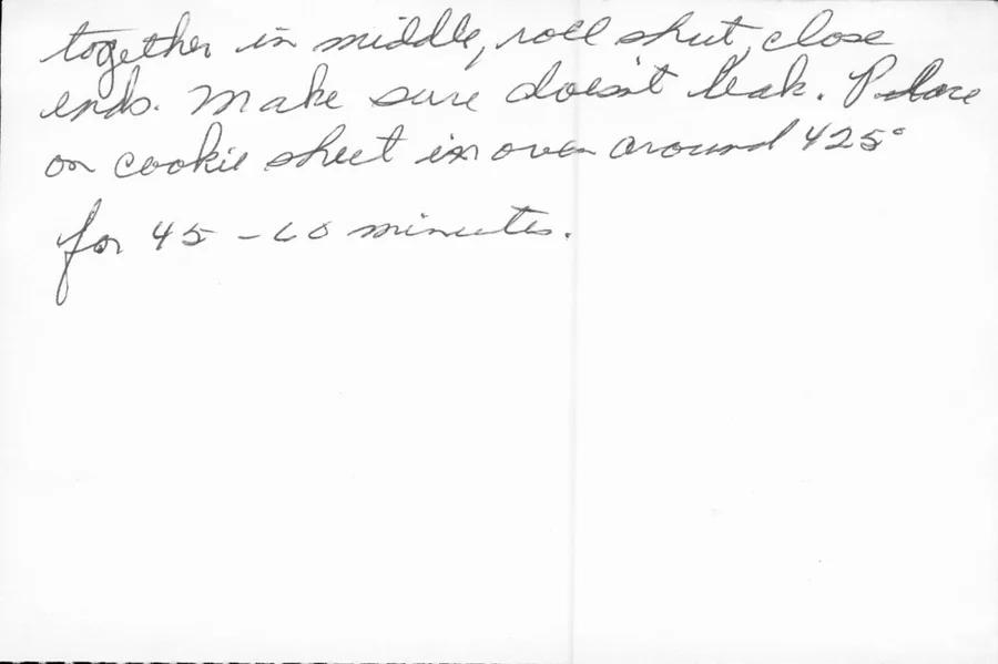Scanned recipe card, page 2