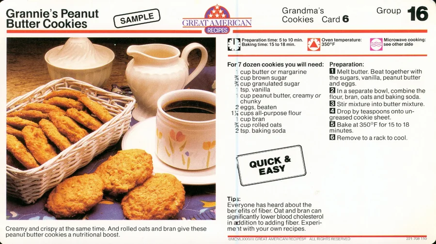 Scanned recipe card, page 1
