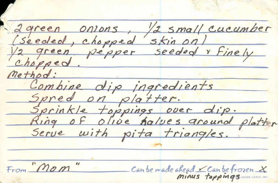 Scanned recipe card, page 2