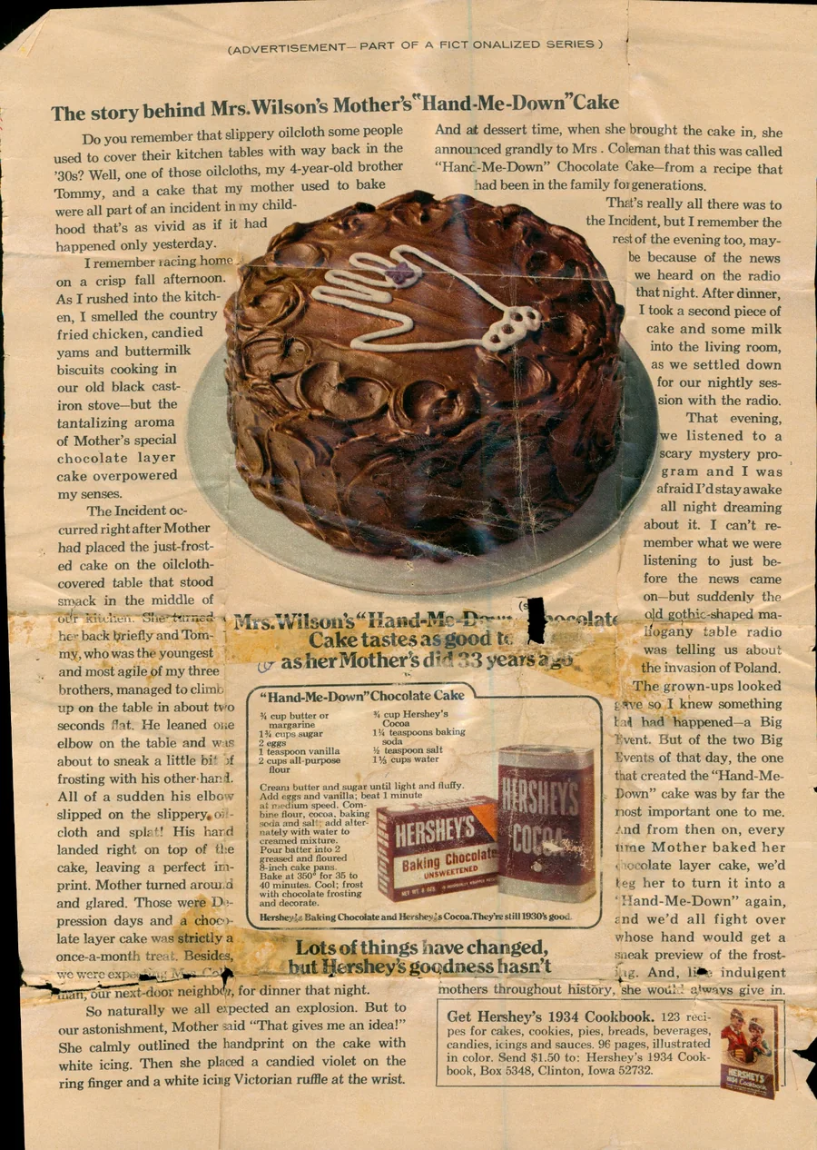 Scanned recipe card, page 1