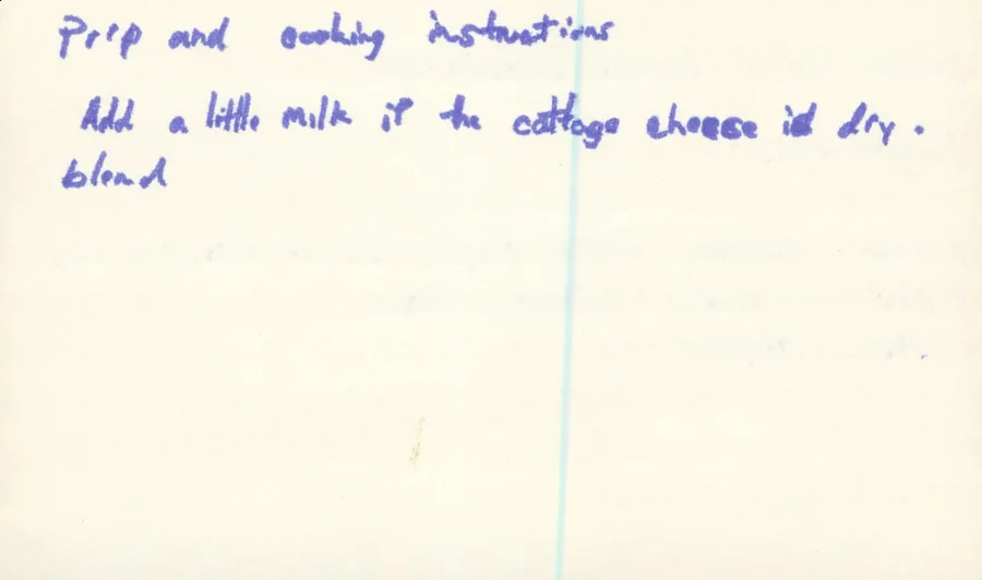 Scanned recipe card, page 2