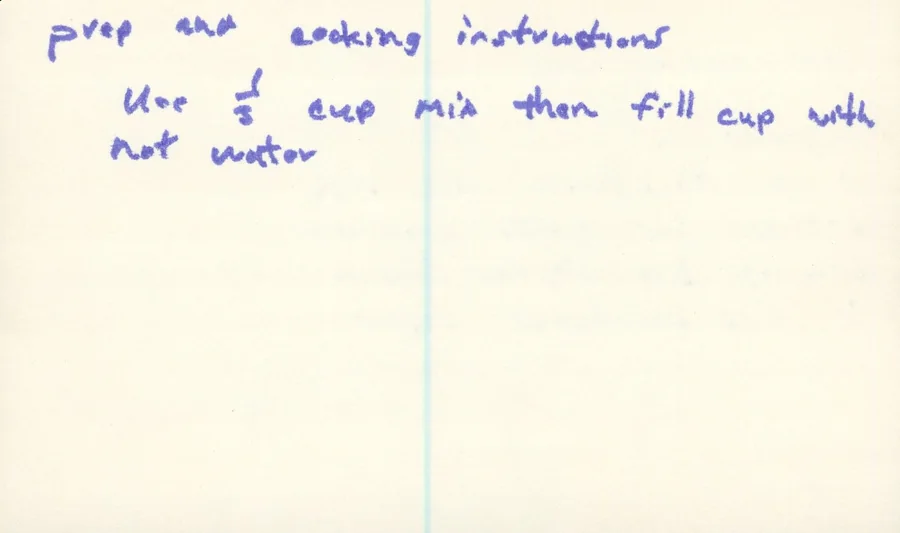 Scanned recipe card, page 2