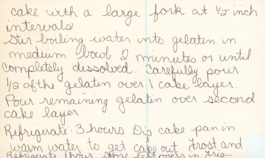 Scanned recipe card, page 2