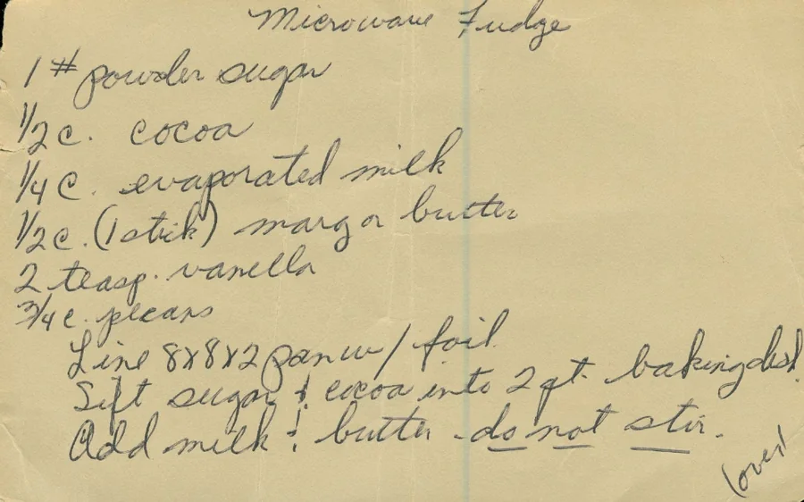 Scanned recipe card, page 2