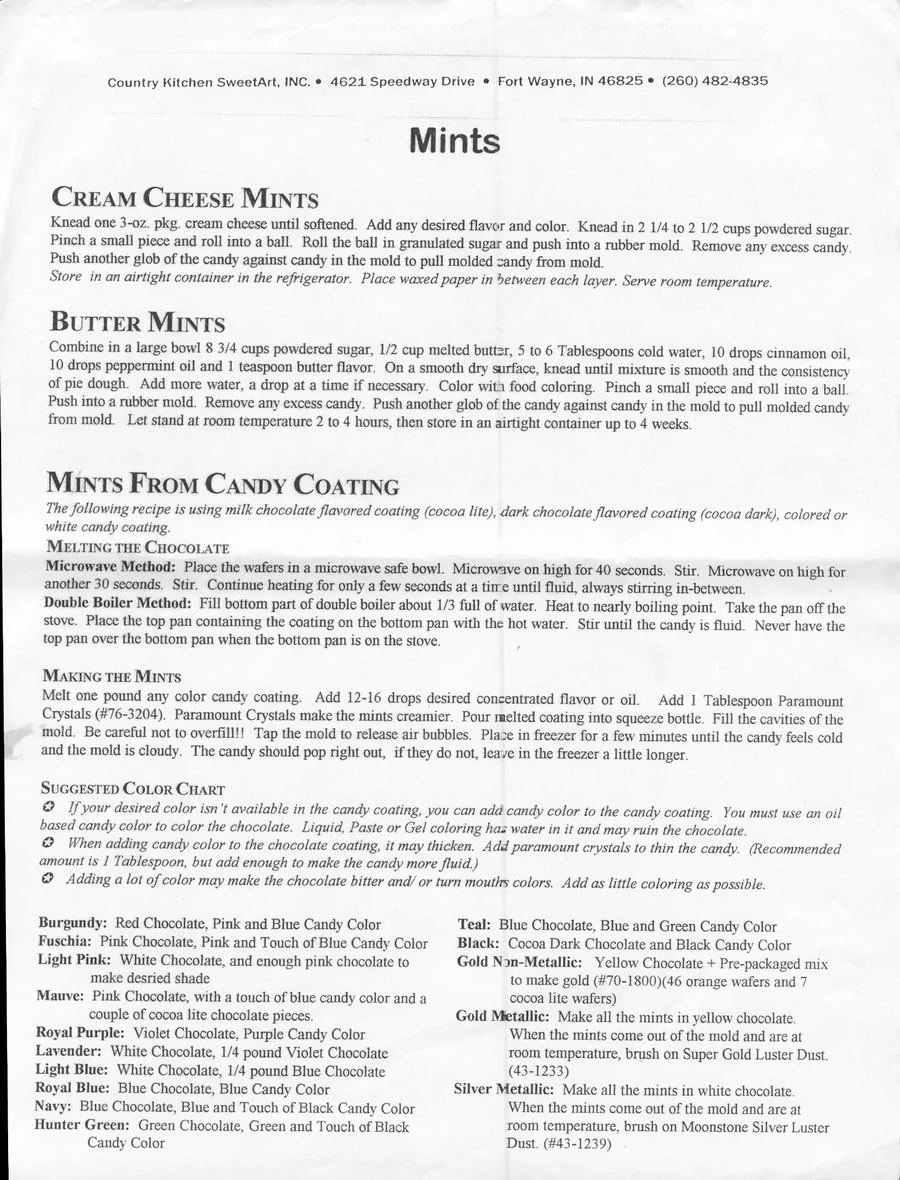 Scanned recipe card, page 1
