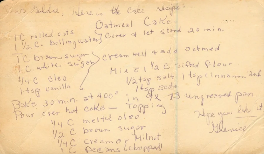 Scanned recipe card, page 2