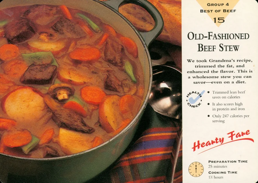 Scanned recipe card, page 1