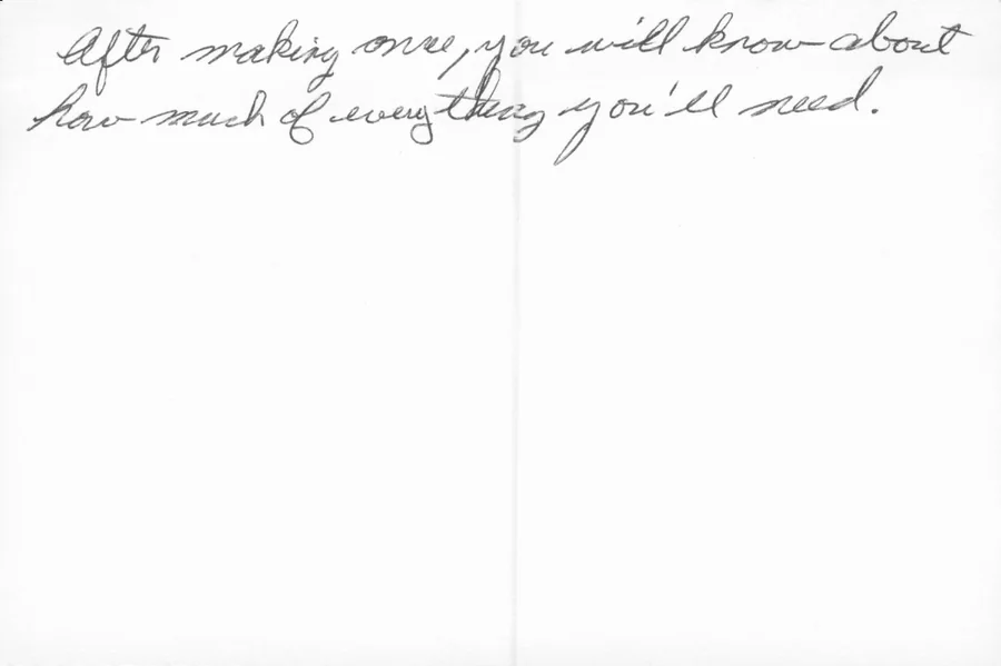 Scanned recipe card, page 2