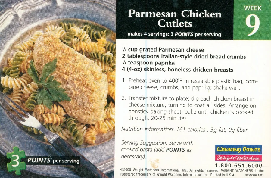 Scanned recipe card, page 1