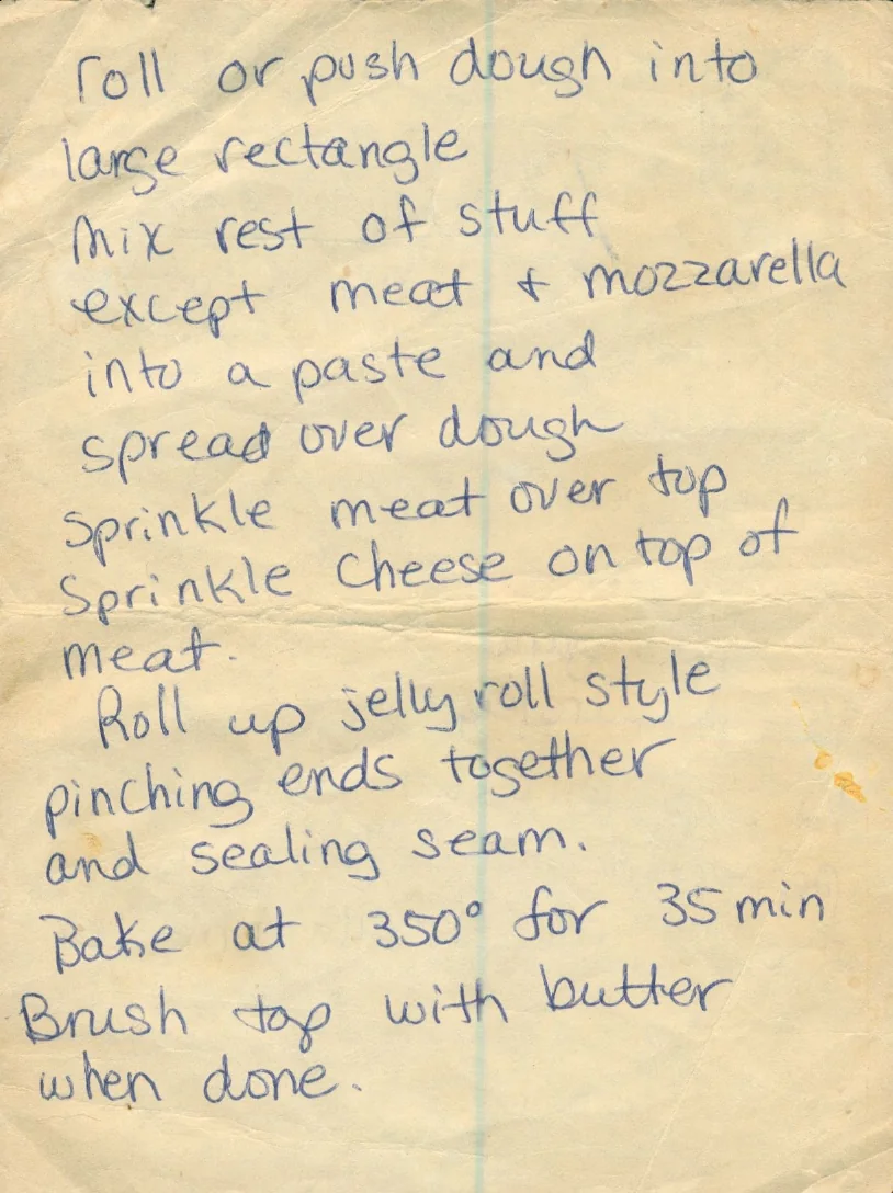 Scanned recipe card, page 2