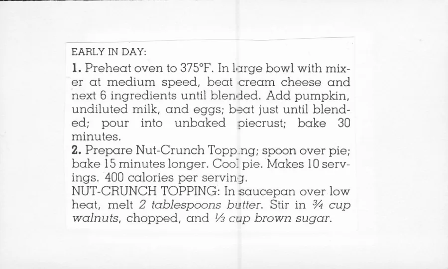 Scanned recipe card, page 2