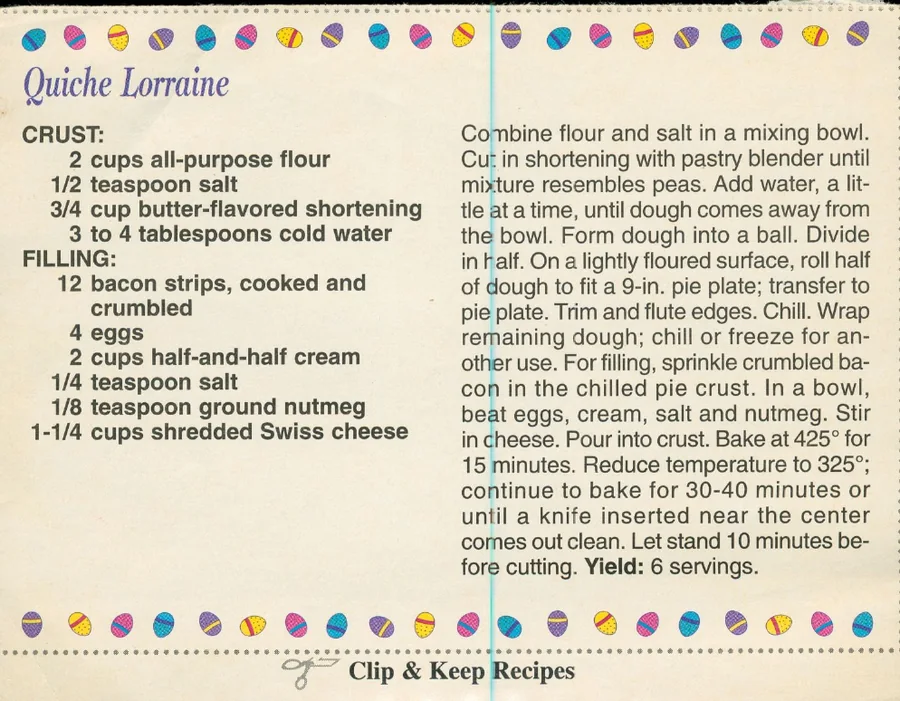 Scanned recipe card, page 2