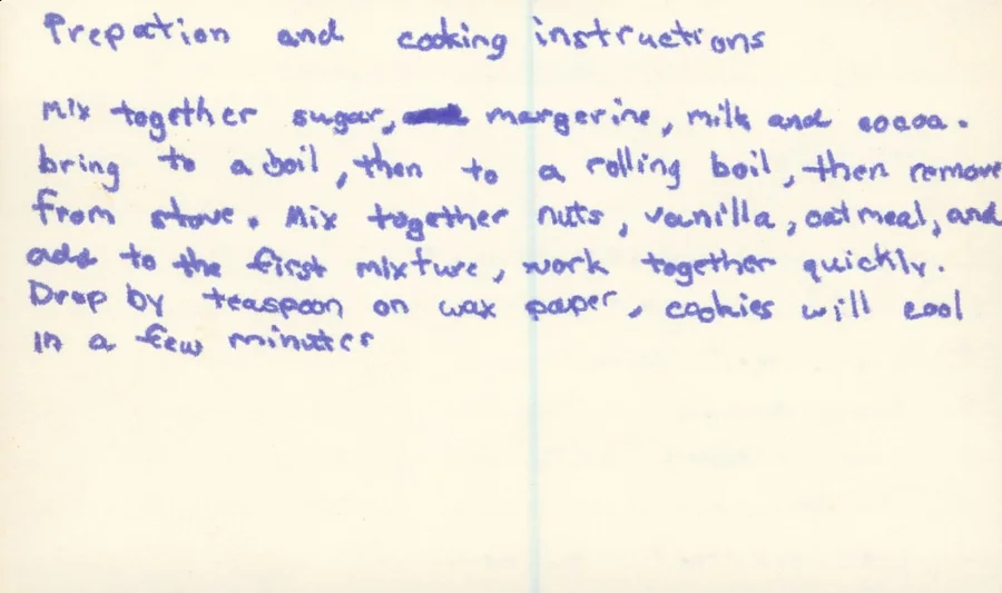 Scanned recipe card, page 2
