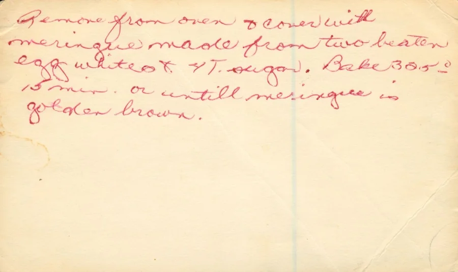 Scanned recipe card, page 2