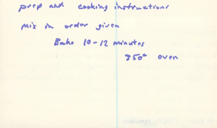 Scanned recipe card, page 2