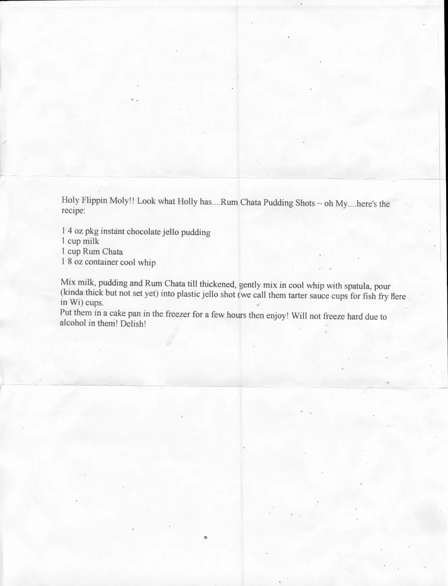 Scanned recipe card, page 1
