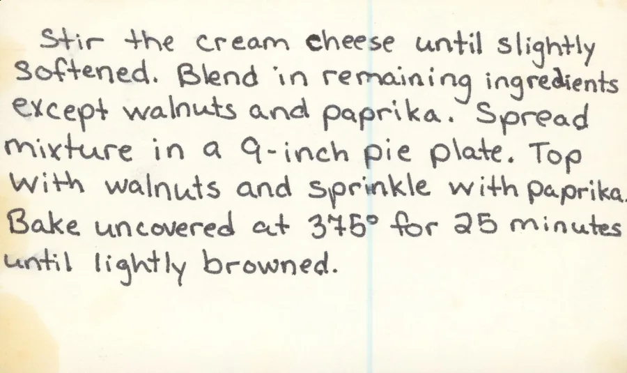 Scanned recipe card, page 2