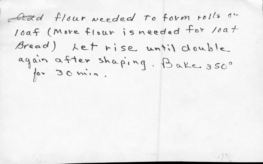 Scanned recipe card, page 2
