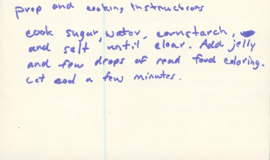 Scanned recipe card, page 2