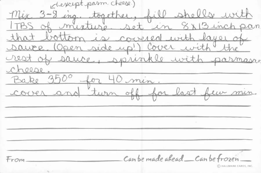 Scanned recipe card, page 2