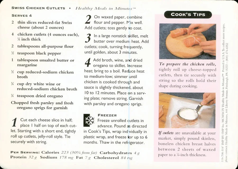 Scanned recipe card, page 2