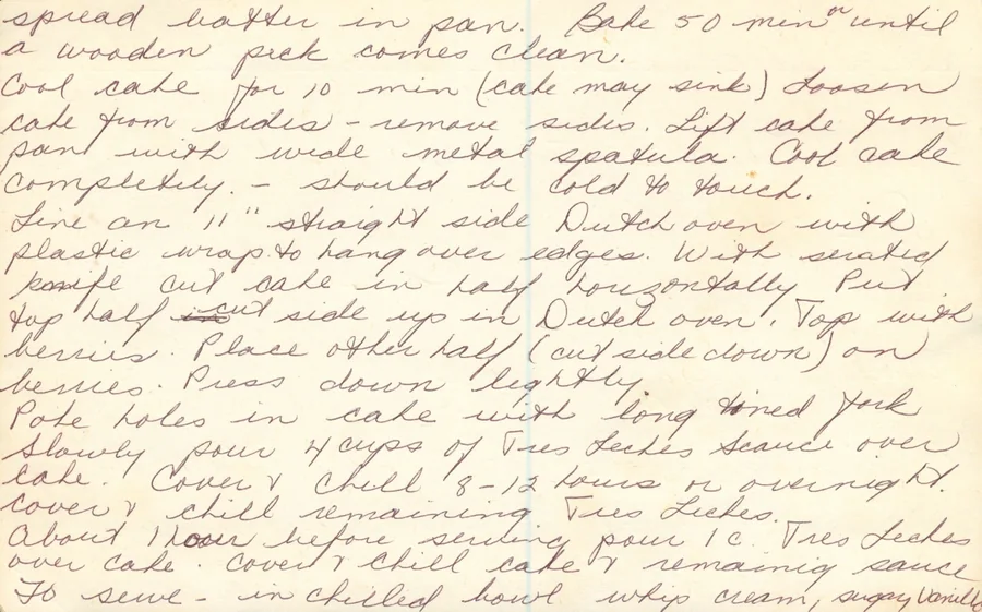 Scanned recipe card, page 2